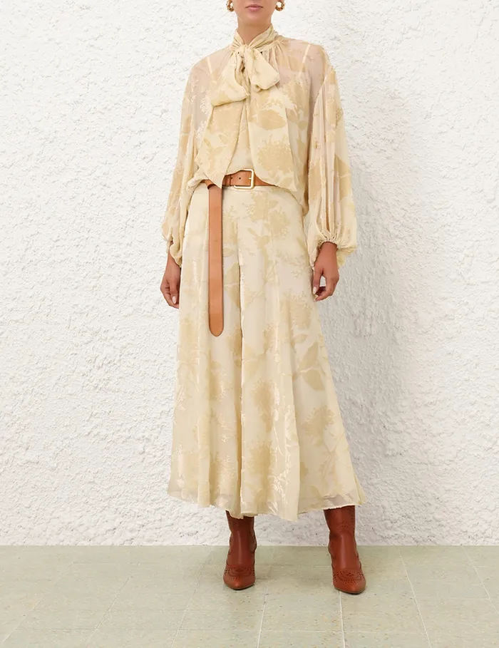Women Zimmermann Tops Burnout Blouse Cream