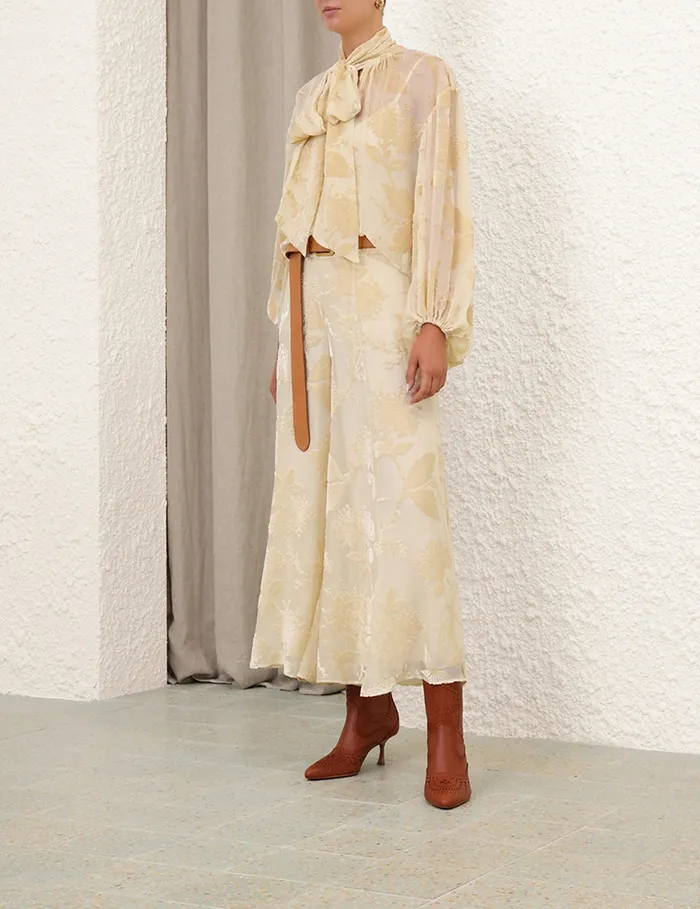 Women Zimmermann Tops Burnout Blouse Cream