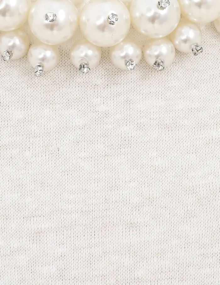 Women Zimmermann Tops Crush Embellished Tee Ivory