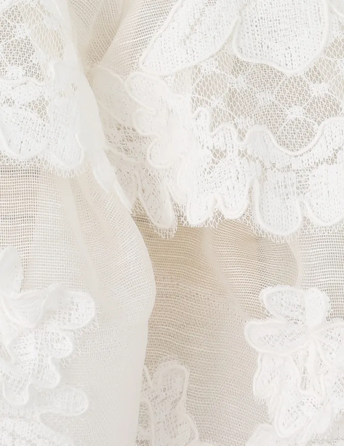 Women Zimmermann Tops Crush Lace Motif Tiered Top Ivory