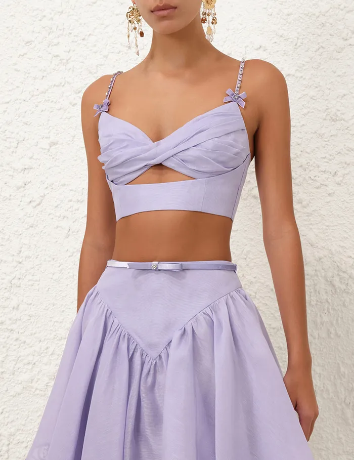 Women Zimmermann Tops Crush Twist Front Bralette Jacaranda