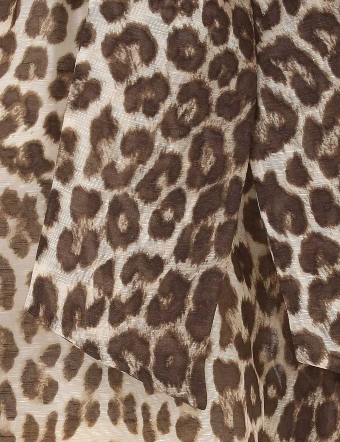 Women Zimmermann Tops Illustration Billow Blouse Chocolate Leopard
