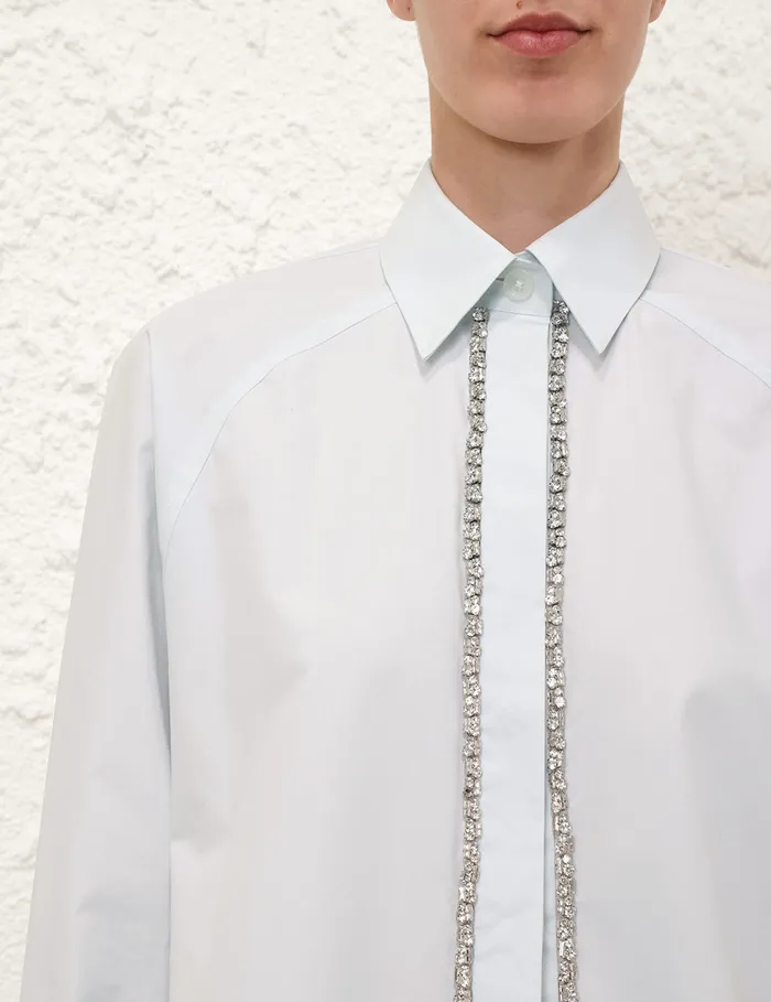 Women Zimmermann Tops Illustration Embellished Shirt Mint