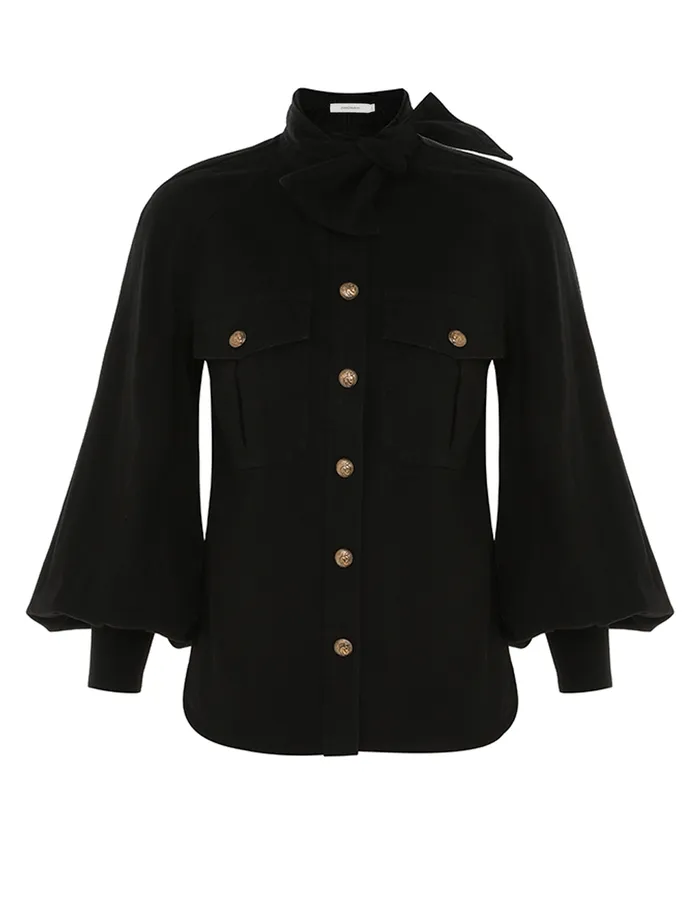 Women Zimmermann Tops Illustration Raglan Shirt Onyx