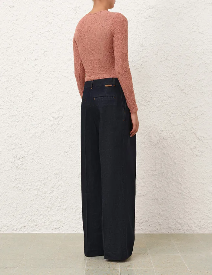 Women Zimmermann Tops Lace Bodysuit Blush