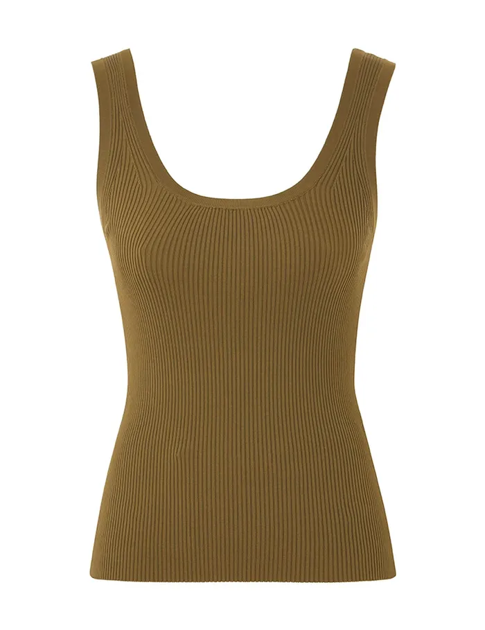 Women Zimmermann Tops Ottie Scoop Neck Tank Olive