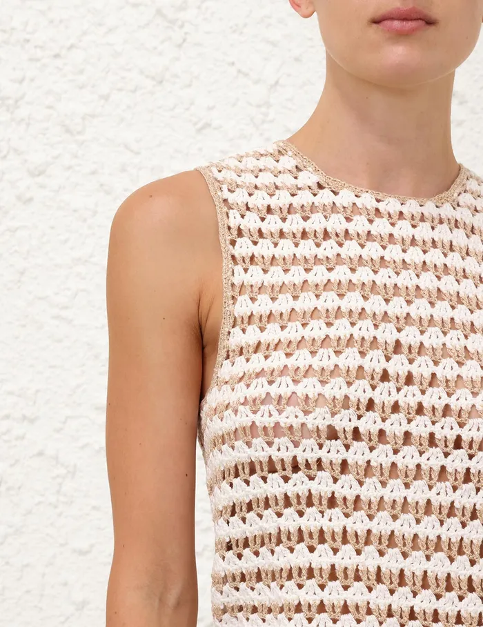 Women Zimmermann Tops Tallow Crochet Tank Top Ivorygold