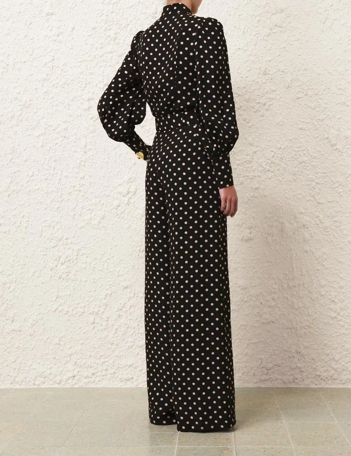 Women Zimmermann Tops Utility Blouse Blackcream Dot