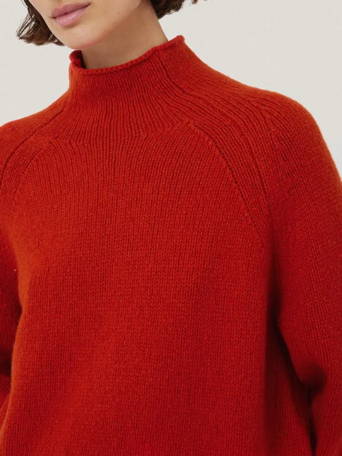 Wool Blend Snowdon Jumper Orange Women Jigsaw Knitwear and Cashmere
