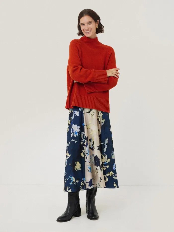 Wool Blend Snowdon Jumper Orange Women Jigsaw Knitwear and Cashmere