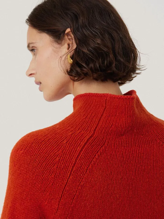 Wool Blend Snowdon Jumper Orange Women Jigsaw Knitwear and Cashmere
