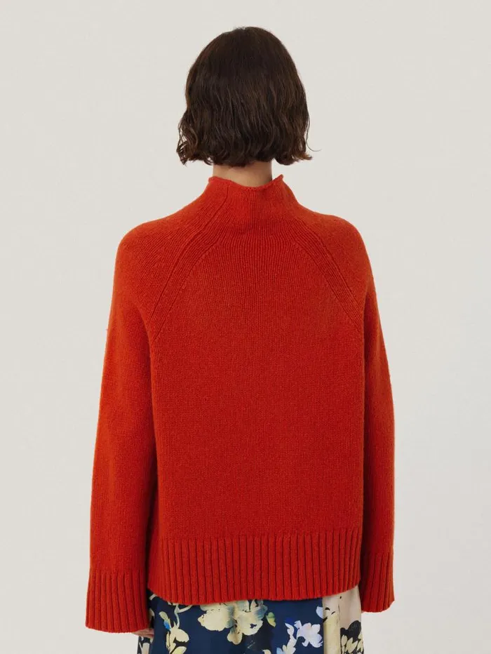 Wool Blend Snowdon Jumper Orange Women Jigsaw Knitwear and Cashmere