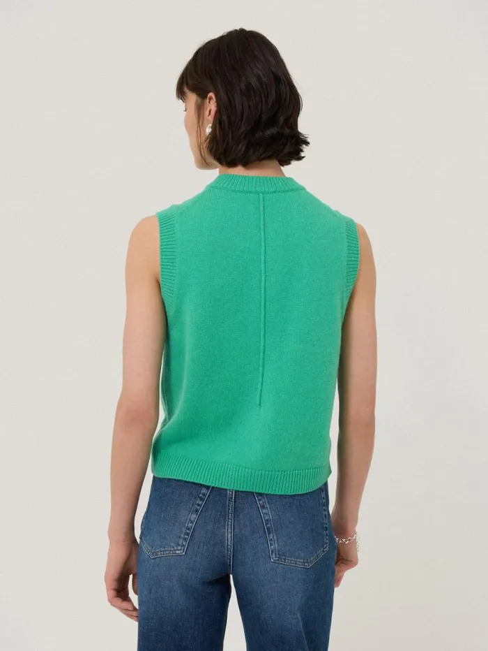 Wool Cashmere Blend Waistcoat Green Women Jigsaw Knitwear and Cashmere