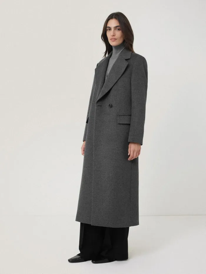 Wool Maxi City Coat Charcoal Women Jigsaw Coats and Jackets