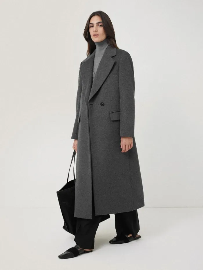 Wool Maxi City Coat Charcoal Women Jigsaw Coats and Jackets