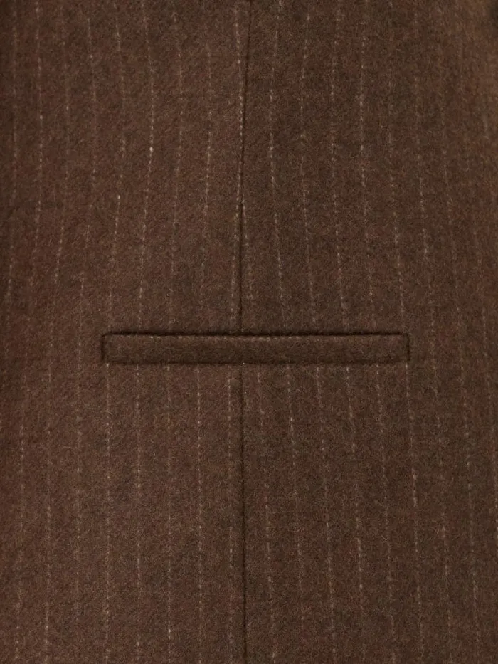 Wool Pinstripe Waistcoat Brown Women Jigsaw Coords