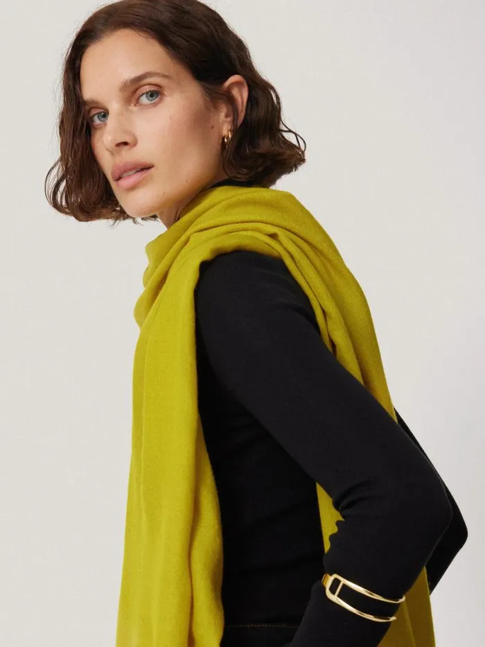 Wool Silk Pashmina Mustard Women Jigsaw Knitwear and Cashmere