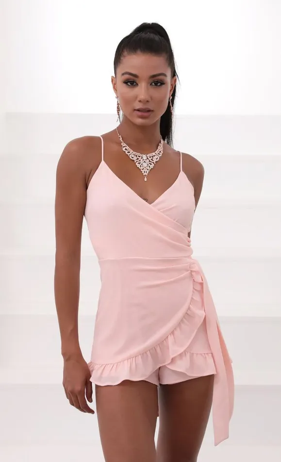 Wrap Romper Pink Women LUCY IN THE SKY Rompers