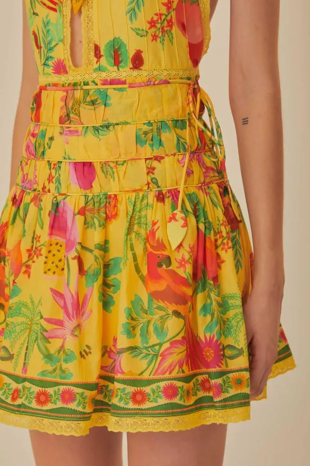 Yellow Delicate Fruit Garden Mini Skirt Women FARM Rio Skirts