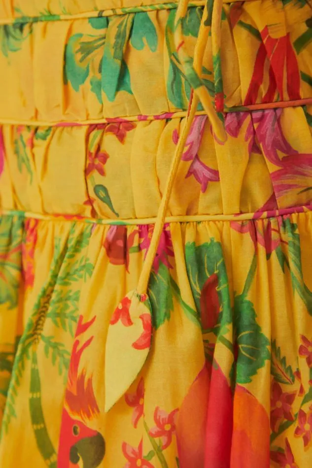 Yellow Delicate Fruit Garden Mini Skirt Women FARM Rio Skirts