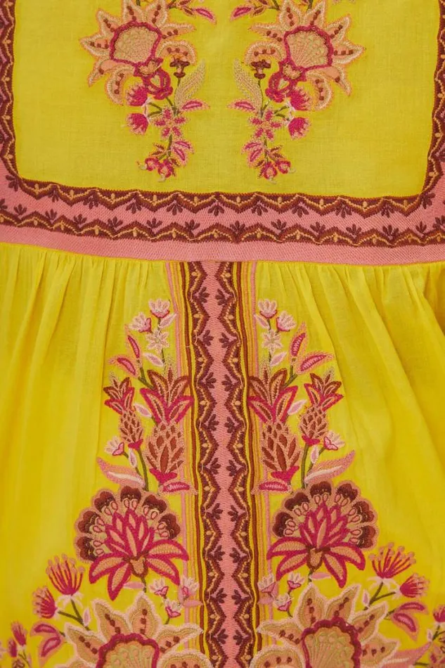 Yellow Garden Tapestry Embroidered Blouse Women FARM Rio Blouses