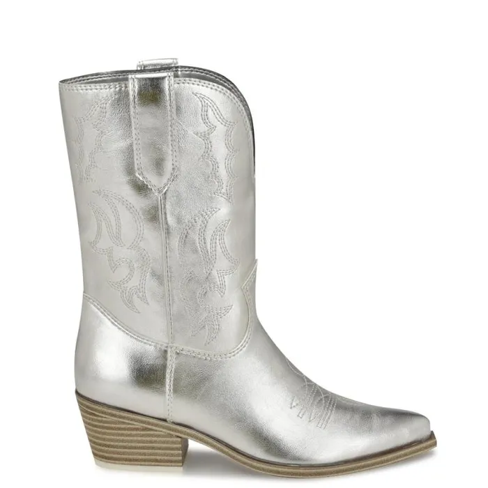 Yodown Western Booties Silver Women Nine West Boots and Booties