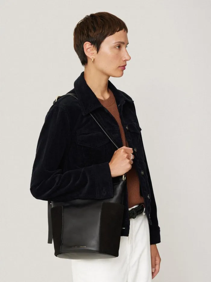 York Slouchy Bucket Bag Black Women Jigsaw Leather
