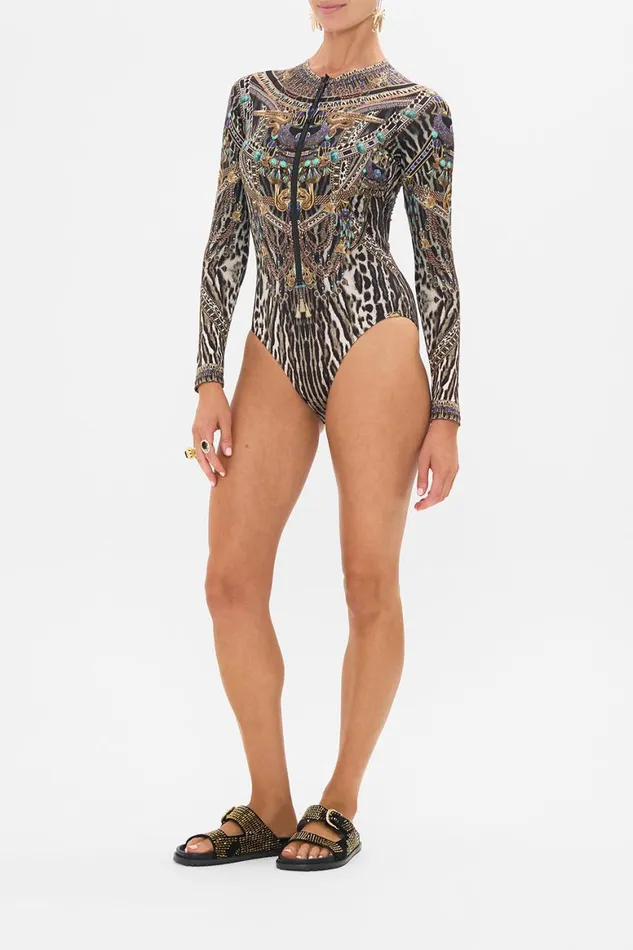 ZIP FRONT PADDLE SUIT CAT WORSHIP Cat Worship Womens Camilla One Pieces